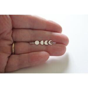 Sterling Silver Moon Phase Link Pendant Charm